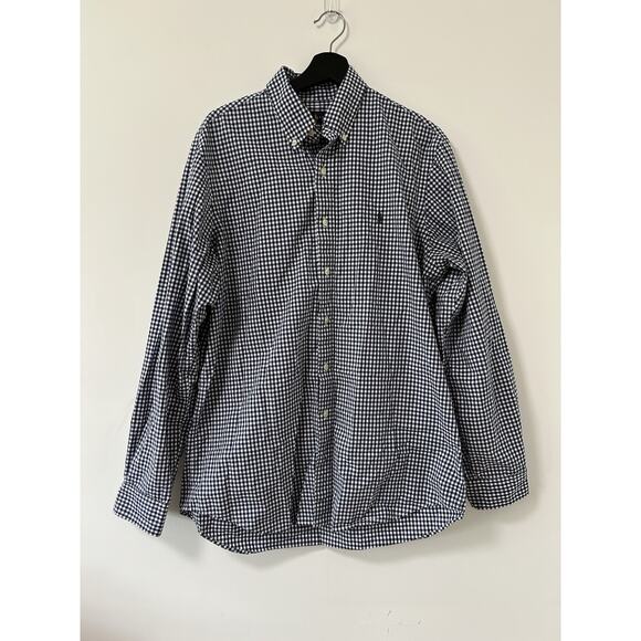 Lauren Ralph Lauren Other - Ralph Lauren Check Shirt Button Up Gingham Plaid Navy Blue Size Large Long Slv